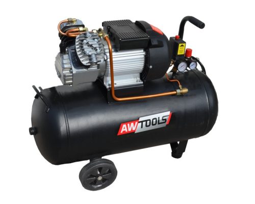 Olajos dugattyús kompresszor, kéthengeres, ZVA- 100L V, 100 L-es tartály, 370L/min, AWTOOLS
