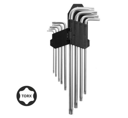 TORXKULCS-KÉSZLET,  9 DARABOS, T10-T50, HOSSZÚ SZÁRÚ, AWTOOLS