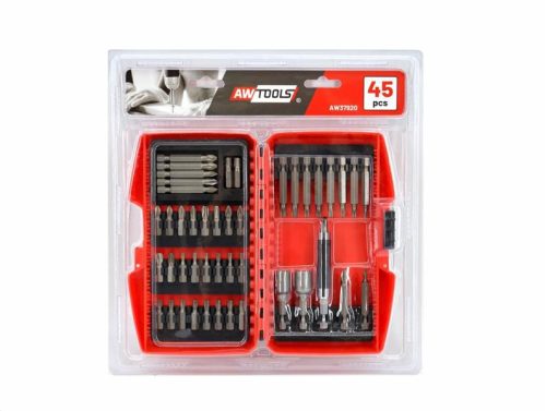 BITKÉSZLET, 45 RÉSZES, S2, 1/4", AWTOOLS