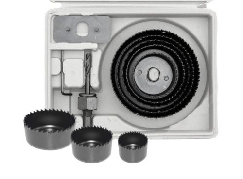 Körkivágó szett 50 - 100 mm, 8 db (fúrókorona/lyukfűrész), AWTOOLS
