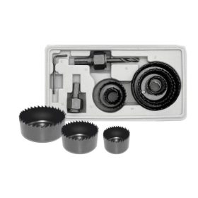   Körkivágó szett 18 - 63 mm, 11 db (fúrókorona/lyukfűrész), AWTOOLS