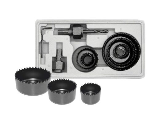 Körkivágó szett 18 - 63 mm, 11 db (fúrókorona/lyukfűrész), AWTOOLS