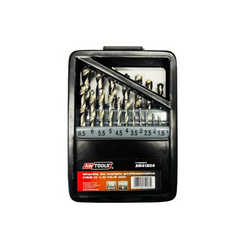 HSS-G fémfúrószár 19 db-os szett 1 - 10 mm, AWTOOLS