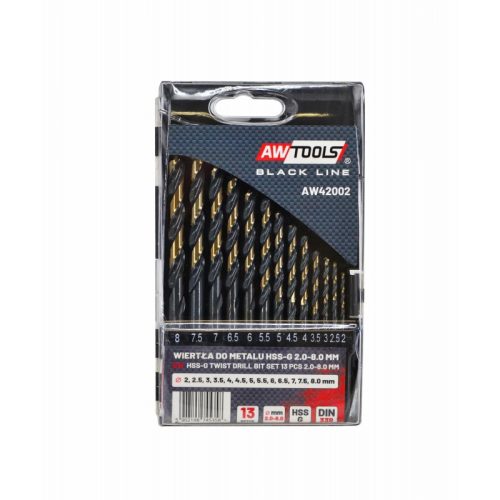 Premium hengeres fémfúrószár 13 db-os szett 2 - 8 mm, AWTOOLS