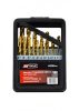 HSS-TiN fémfúrószár 19 db-os szett 1 - 10 mm, AWTOOLS