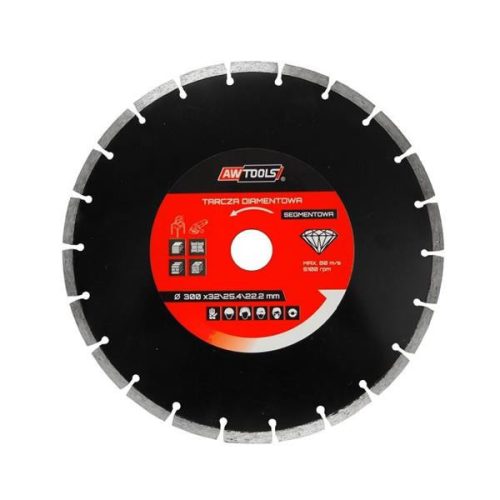 Szegmentált gyémánt vágótárcsa 125 x 22,2 mm, AWTOOLS