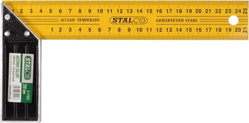 DERÉKSZÖG VONALZÓVAL FÉM, 250MM, STALCO