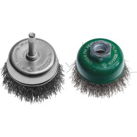   Fazékdrótkefe, acél,csapos D=100 mm, D=6 mm-es tengely STALCO