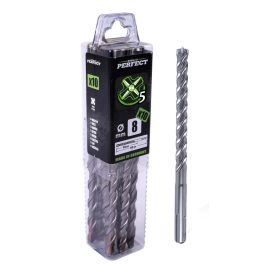   SDS-PLUS X5 vasbetonfúró, D=10,0 x 210 mm, X-PACK (10 db), STALCO PERFECT POWERMAX