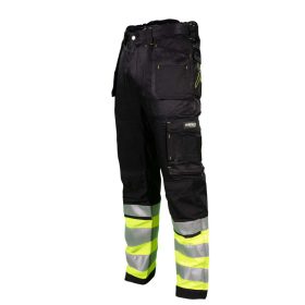   Munkavédelmi derekas nadrág, fekete, L, DURA TWILL X, STALCO PERFECT POWERMAX