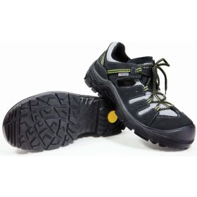   Munkavédelmi szandál, S1 SRC, bőr, fekete/szürke, méret:46, SOFTER, STALCO PERFECT