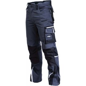   Munkavédelmi derekas nadrág, sötétszürke/fekete, M, PROFESSIONAL FLEX LINE, STALCO PERFECT POWERMAX