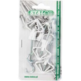   Szárnyas gipszkarton dübel mennyezeti kampóval Sze fúrás: D=10mm, horog: D=3,5x62mm, 4 db. STALCO