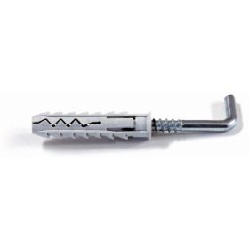   Műanyag tipli fal horoggal külső méret: D=10x50mm , csavar: D=6x75mm STALCO