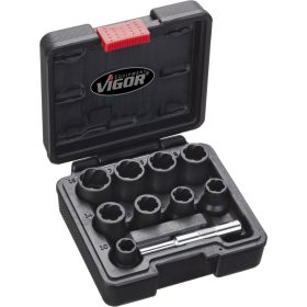  VIGOR Speciális formájú dugókulcs készlet 12,5 mm (1/2"), 10 részes (V2404)